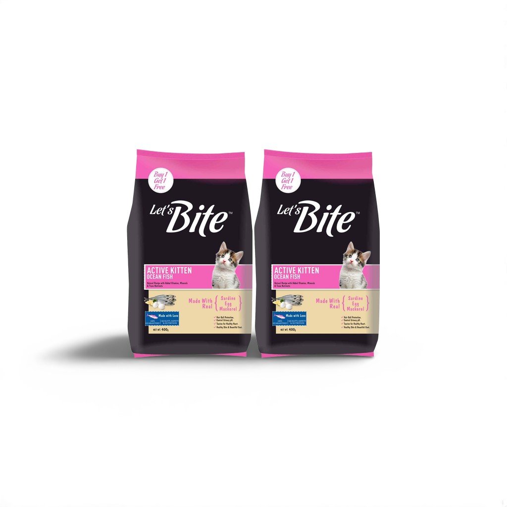 Let's Bite Cat Food Active Kitten 400g Buy 1 Get 1 Free