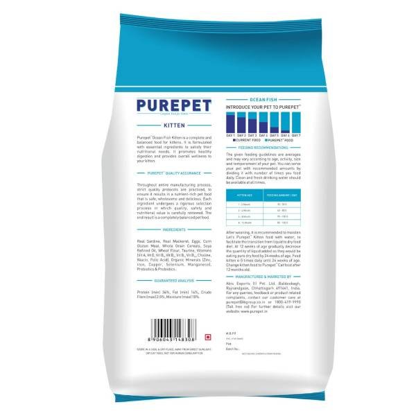 Purepet Kitten Dry Food Ocean Fish 3kg - Image 2