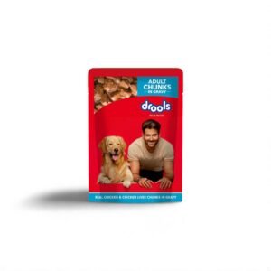 Drools Wet Food Adult Dogs Chicken & Liver Chunks Gravy 150g
