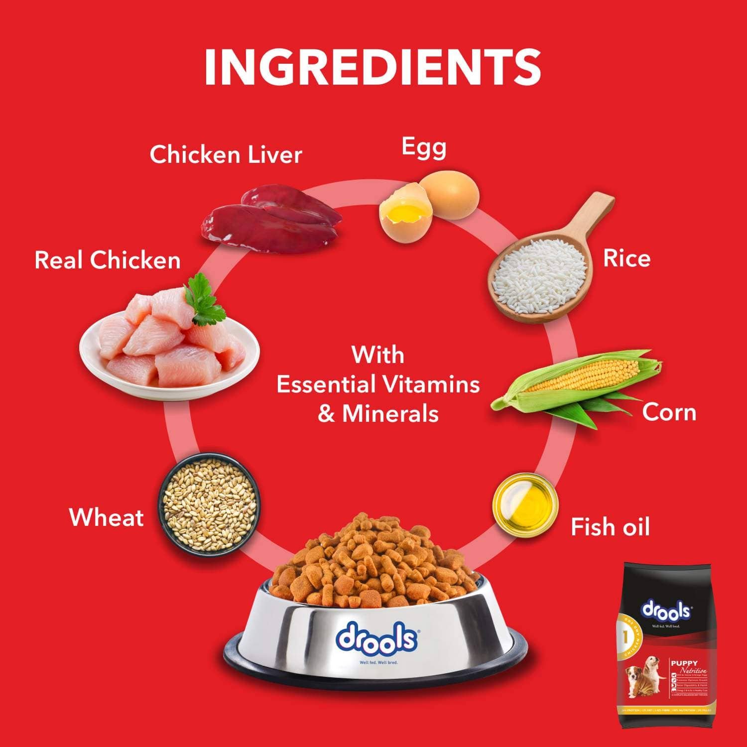 Drools Puppy Dry Food Chicken & Egg 20kg - Image 3