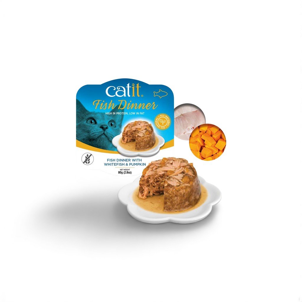 Catit Fish Dinner, Whitefish & Pumpkin 80 g,