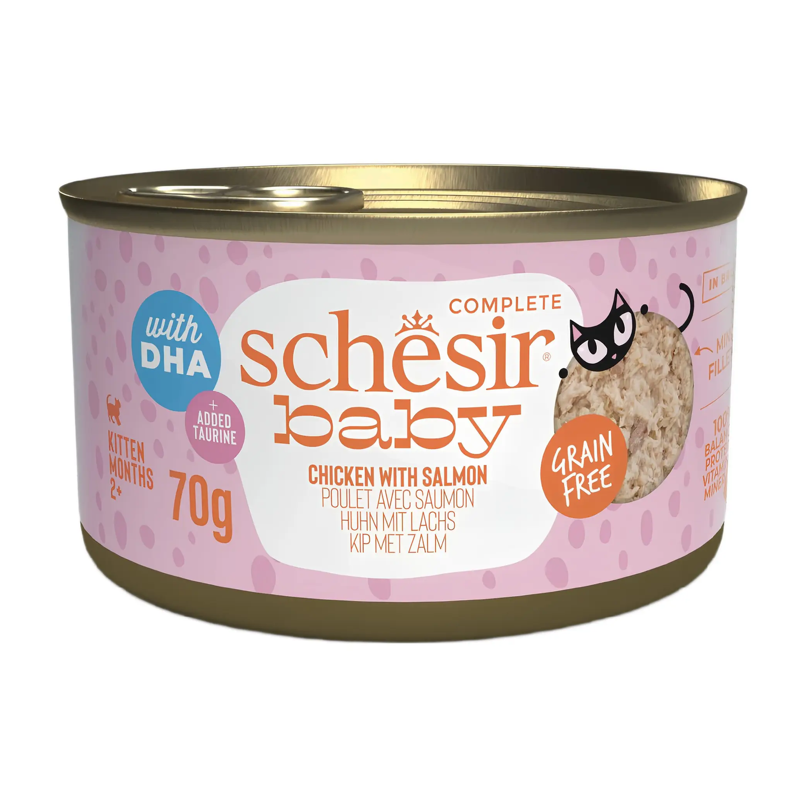 Schesir Baby Kitten Can Chicken & Salmon in Broth 70g