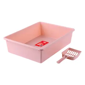 Cat Litter Tray with Scoop Pink Medium 38x28x10 cm