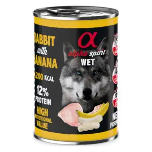 Alpha Spirit® Canned Dog Food Rabbit & Banana 400g