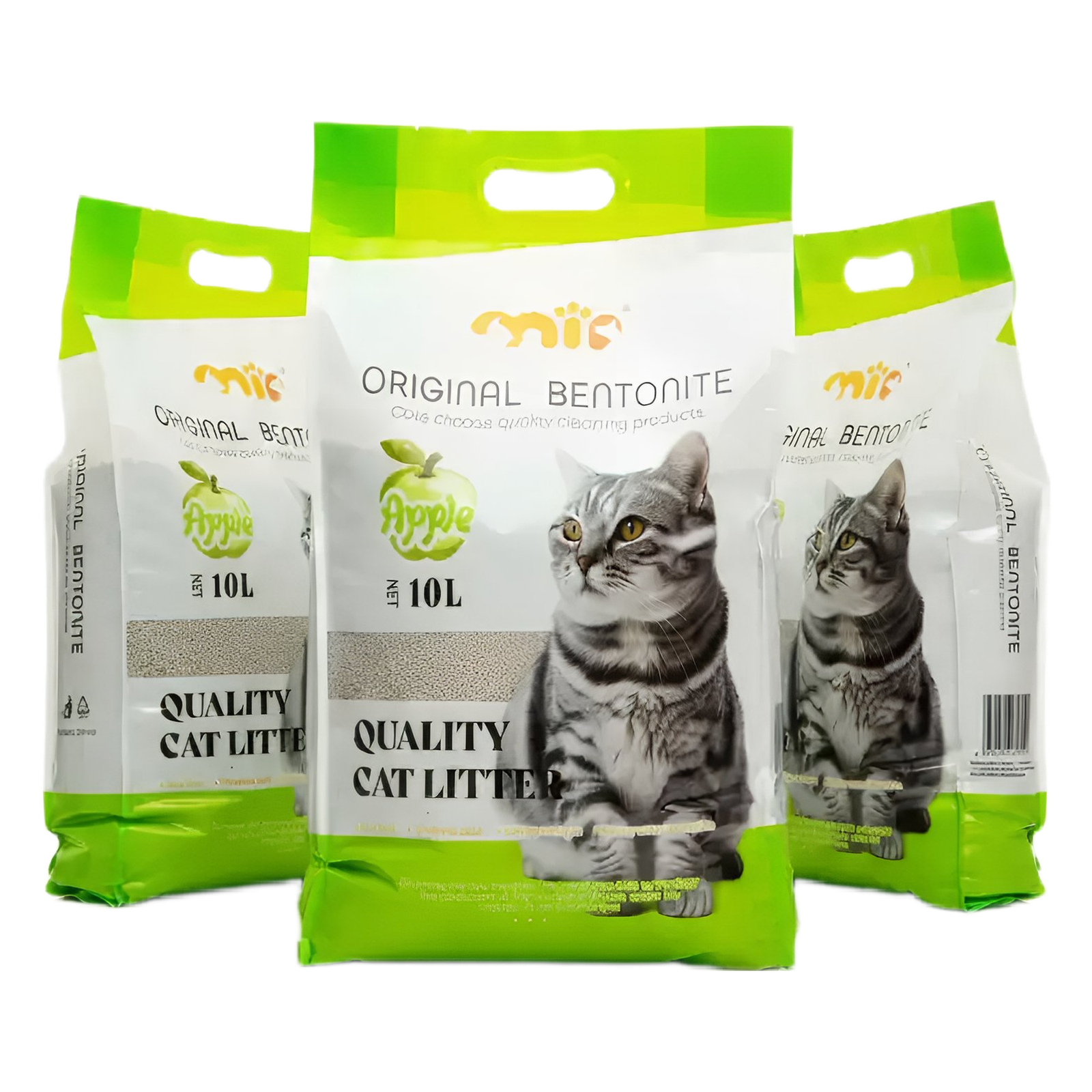Mi Pets Benotine White Cat Litter Green Apple 3*10L